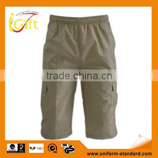 Hot summer sports muti-pkts mens mid length poly light pants