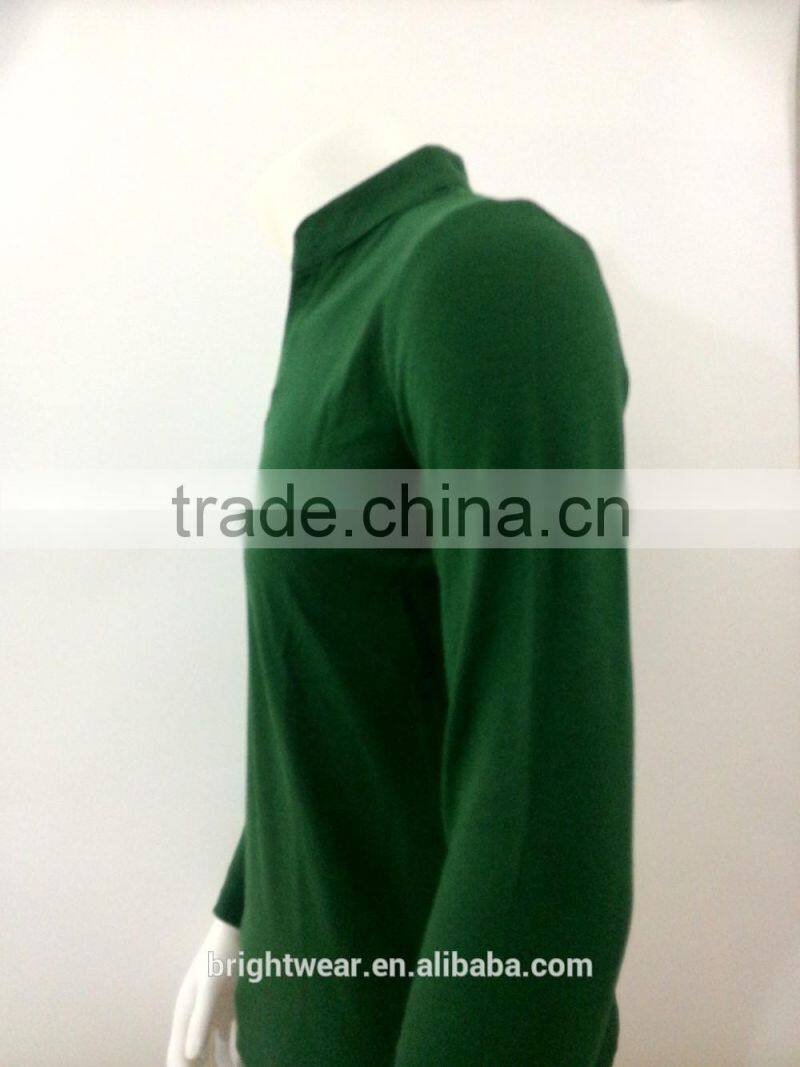 Men's 96%combed cotton 4%spandex polo shirt with stand collar