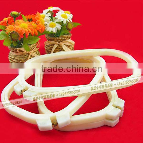wholesale white hand plastic cross stitch hoop small rectangle embroidery hoops