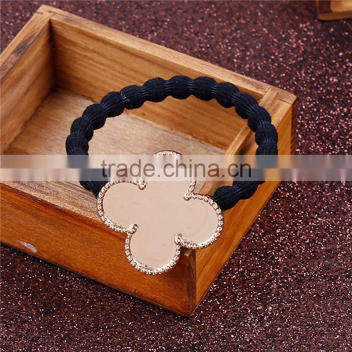 Zinc Based Alloy DIY Resin Mold For Jewelry Making Hair Ties Four Leaf Clover Gold Plated & Black