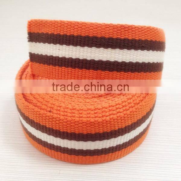 stripe 1.25" cotton belt webbing custom color