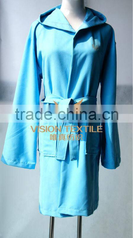 Hooded Microfiber Travel Bathrobe