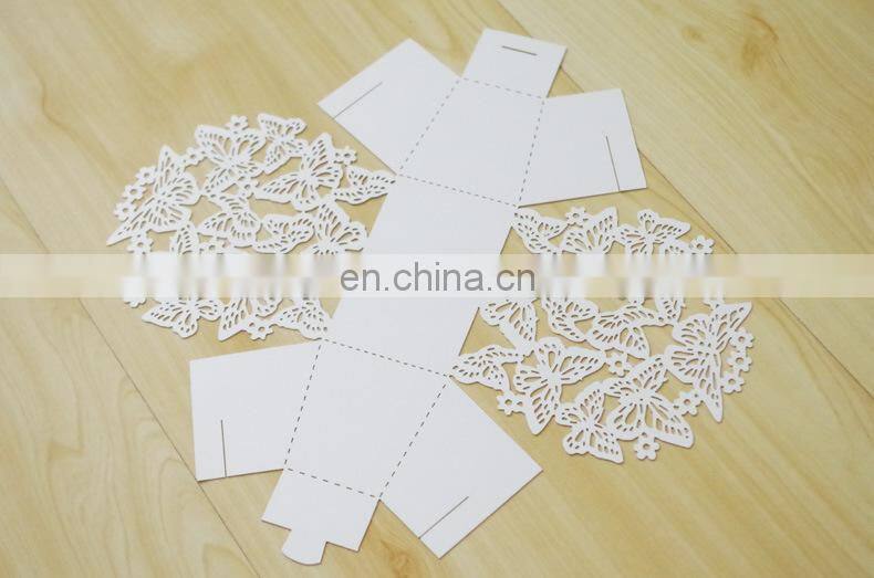 Butterfly Hollow Wedding Favour Box With Organza Ribbon Birthday Party Candy Boxes