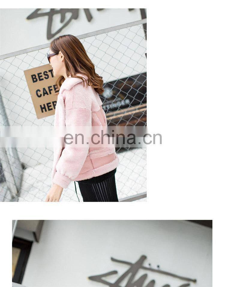 2016 Fashionable Women Genuine Sheep Fleece Jacket