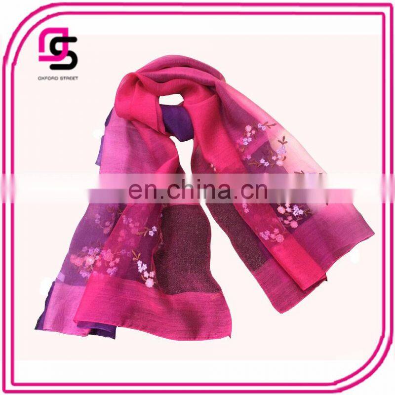 2017 Hot Summer cape exquisite grey embroidered voile shawl and scarf