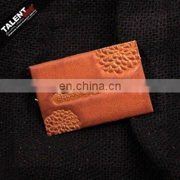 custom embossed jeans genuine leather tag with brand name logo