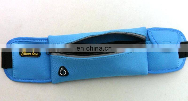 Custom Promotional Blue Polyester Nylon Sports Bag with Zipper for Extra Security for running