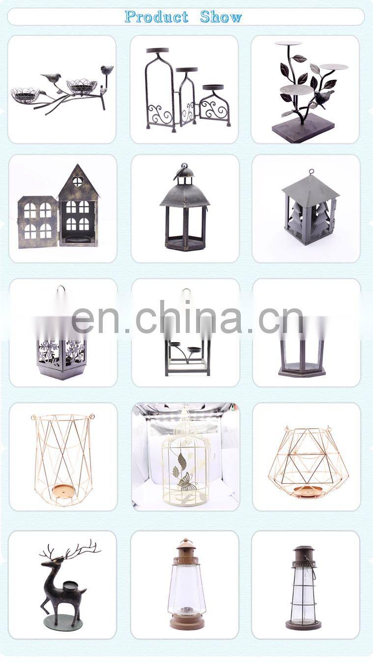 Top Quality Wall Hanging Bottle Lantern Metal Tree Branch Chandelier Candle Holder