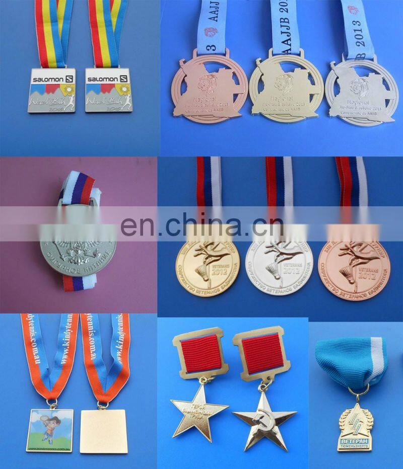 customized gold / silver / bronze plated metal award medal for wheelchair fencing world cup