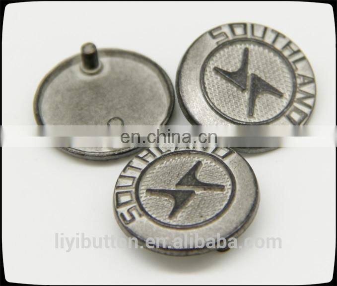 round metal clothing label, decorative contrast tin garment label with cheap price