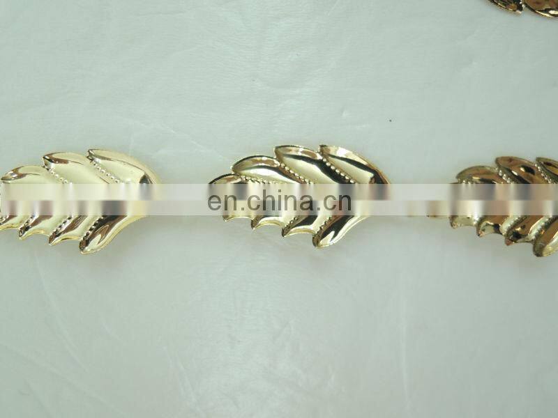 Newest Fashion Zinc Alloy Gold Leaf Hairband Elastic Headband