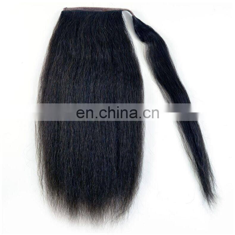 Professional Excellent Quality Brazilian Curly Afro Kinky Straight Hair Drawstring Ponytail For Black Women
