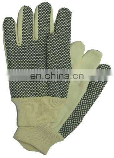 Double sides PVC dotted cotton hand gloves