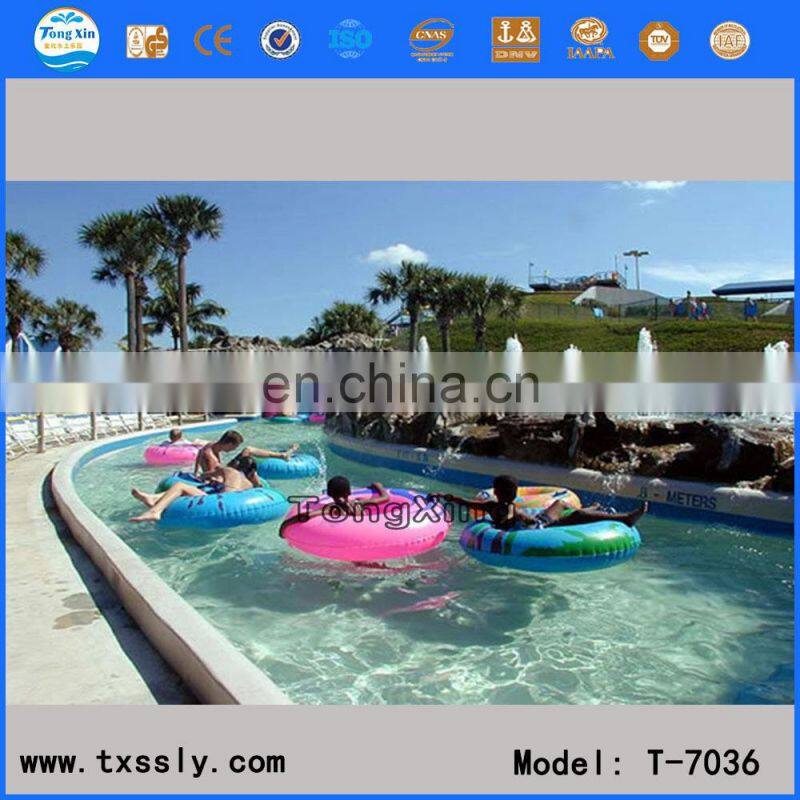 Safe thrilling tide lazy river for water park, artificial river for aqua park, wave river