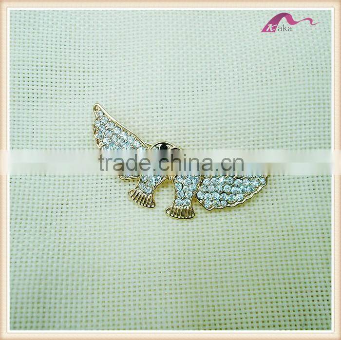 Lovely Mini Crystal Birds Feather Brooch For Wedding Cards