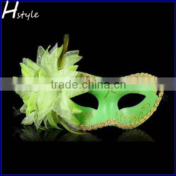 party mask, venetian mask, halloween mask with purple feather flower SC072