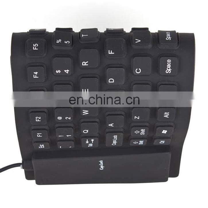 Washable Silent USB Mechanical 85 Keys Foldable Flexible Gaming Keyboard Black