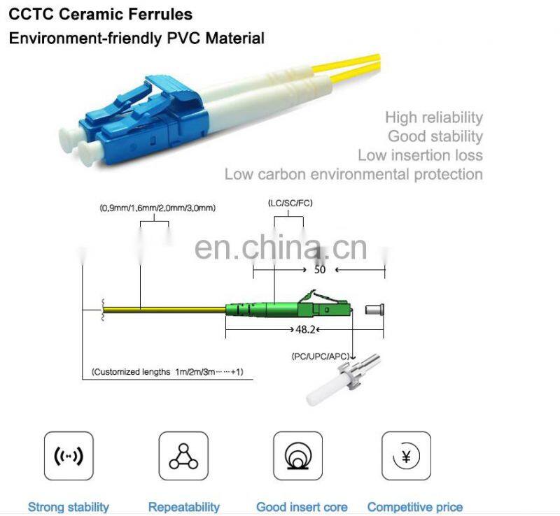 Fiber Optical 1m 1.5m 3m 5m 10m Lc Fc Fibra Optica Pigtail Sc Ap c Jumper Wire Cable 2mm 3mm Patch Cord