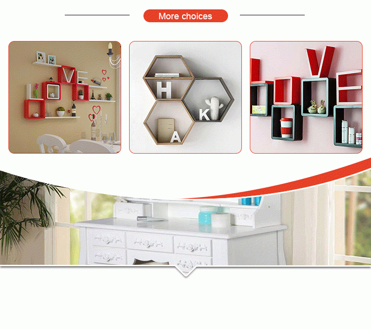 Cheap wooden natural unfinished wall mounted display shelf wholesale