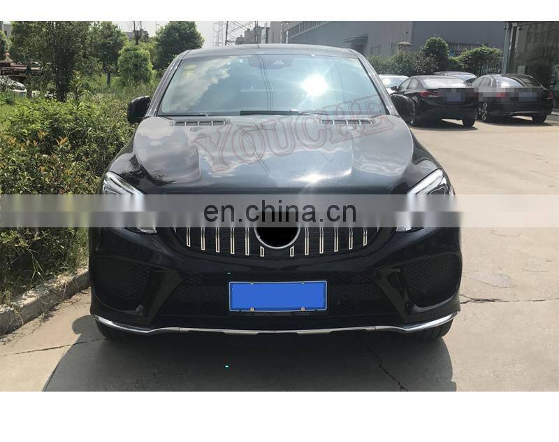 GT style ABS front grille mesh hood for Mercedes Benz GLE class W166 4 door SUV 2016-2019