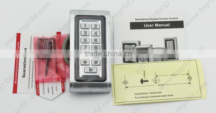 Access control digital door lock waterproof standalone keypad rfid reader with blacklight