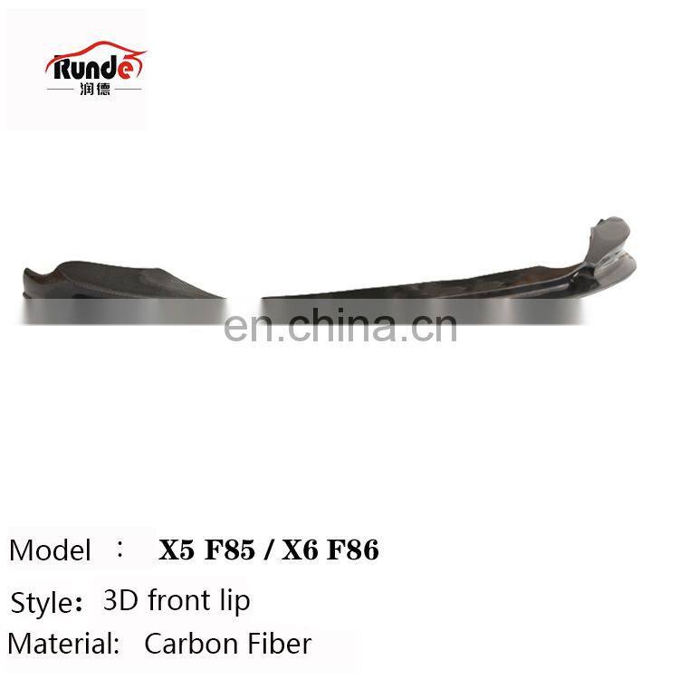RUNDE Applicable for BMW X5M X6M f85 F86 carbon fiber 3D front lip car front bar front face modification