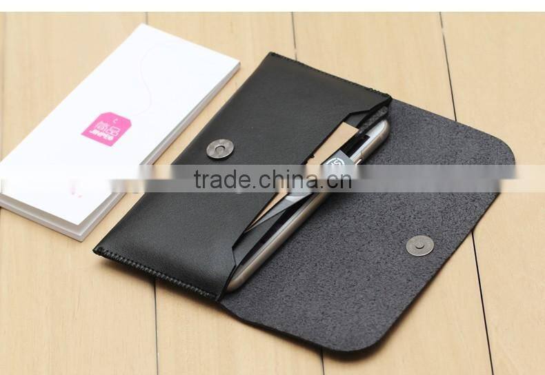 New Fashion Genuine Leather unisex Cell Phone Pouch Mobile Phone Purse Bag