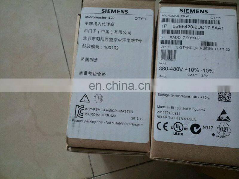Siemens 0.75KW Inverter 6SE6420-2UD17-5AA1 1P Micromaster 420 3AC 380-480V Brand New High Quality