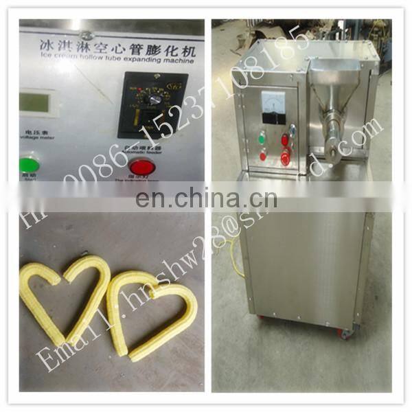 puffed corn snacks making machine hollow tube J shape corn snack extruder