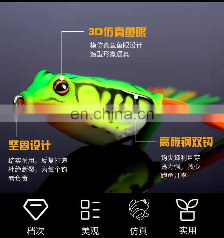 Byloo Artificial handmade frog lure weedless minnow fishing lures