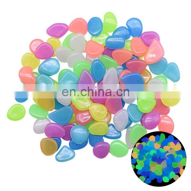 300pcs/Pack Luminous Stone Walkway Rock Garden Patio Lawn Garden Yard Stone Decoration Garden Craft Luminous Cobblestone Decor