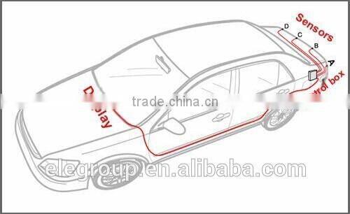 4 sensors car parking sensor system led display parking sensor