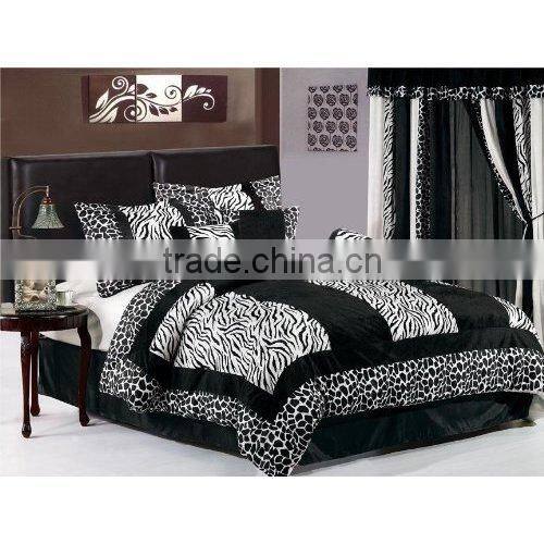 fashion flocked polyester summer comforter set