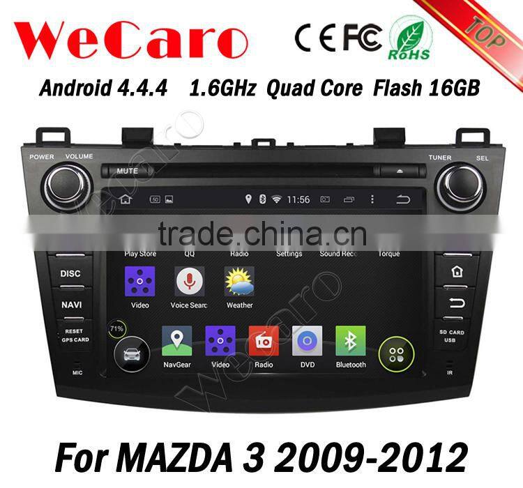 Wecaro in dash touch screen Android 4.4.4 car radio gps dvd player for mazda 3 factory gps navigation system 2009 2010 2011 2012