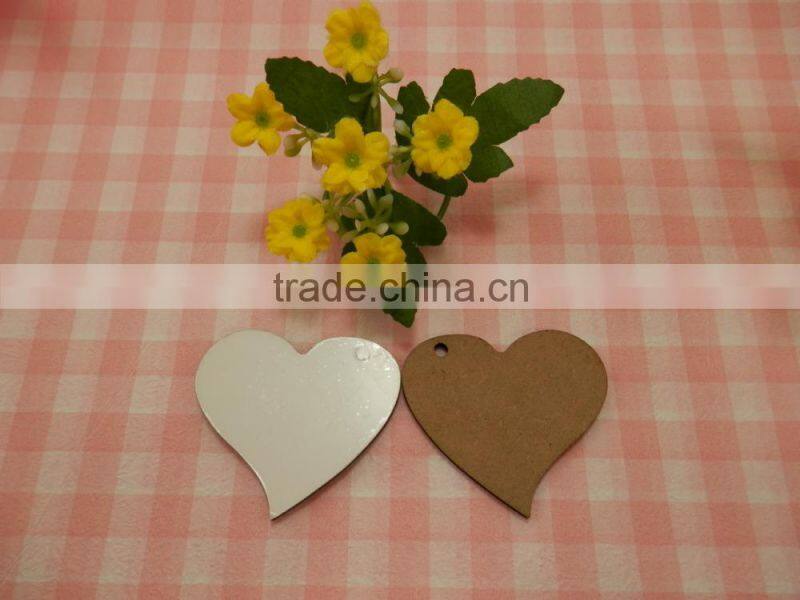 NEWEST blank sublimation heart shape MDF pendant,keychain