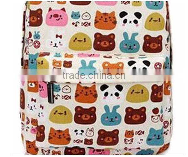 Hippie Facebook Canvas Backpacks Student School Bag Cartoon mc Print Rucksack Outdoor Travel Pack Graffit