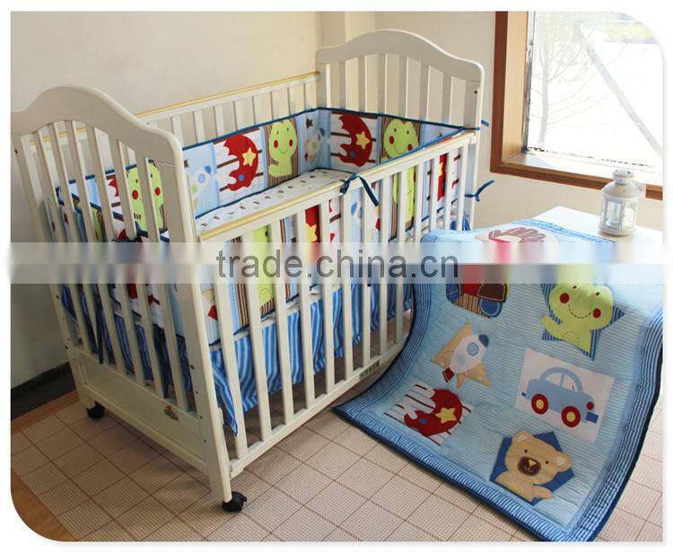 applique embroidery nursery bedding sets Factory Wholesale