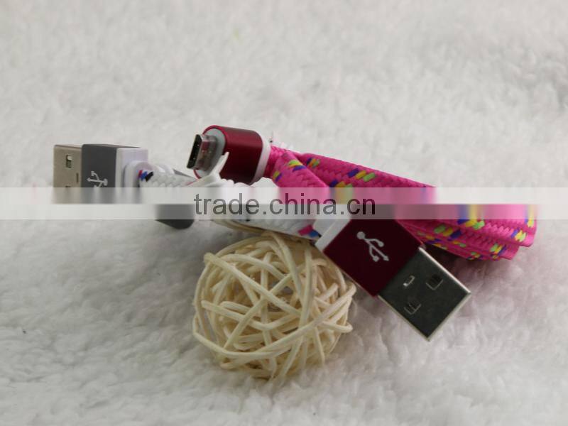 Sync Ultra Thin Fabric USB Micro Cable,Braided High Quality Micro 5 pin Ultra Thin USB Cable