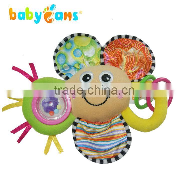Babyfans 2015 New Product Cartoon Animal Toys And Plush Stuffed Baby Toys Baby rattle toy baby bed hanging toy
