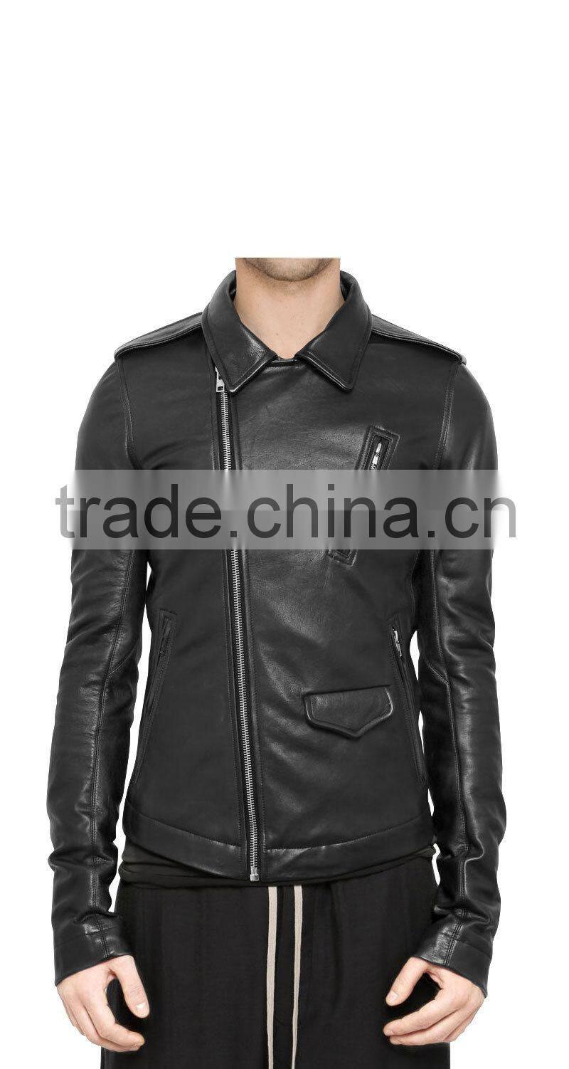 CANVAS LINED MEN LEATHER JACKET