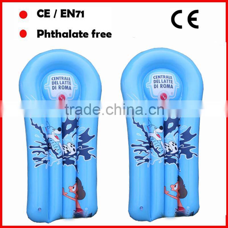 PVC adults pool floats inflatable surfing board with printing mobile phone water mattress