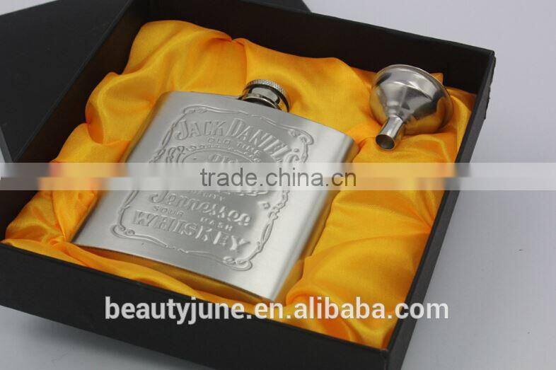 Potable 6oz Hip Flask Screw Cap Funnel Cap Stainless Drink Liquor Whisky Alcohol gifts water transfer printing