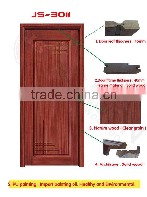 Pre-hung security lock engineered wood amenities hotel door design price