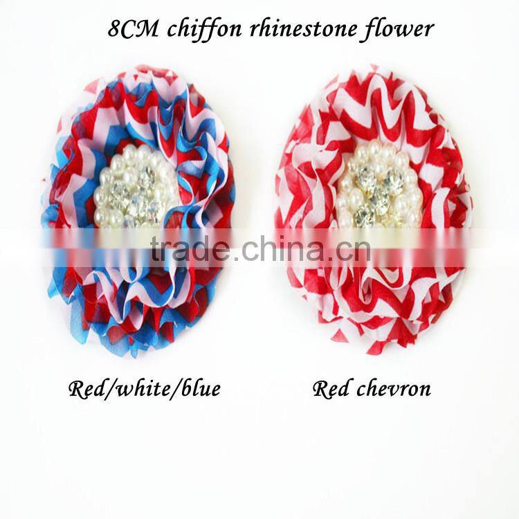 Football baby hair accessories/baby chiffon Flower/wholesale for cheap
