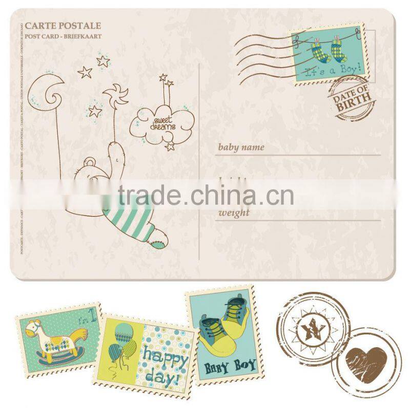 Customize design high quality art paper post card /letter card /postcard