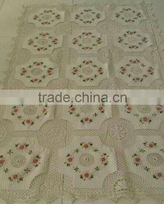 2016 New design Crochet oblong oval doily tablecloth