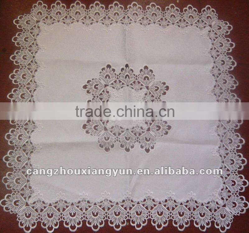 New design white snow water soluble lace tablecloth home textile polyester