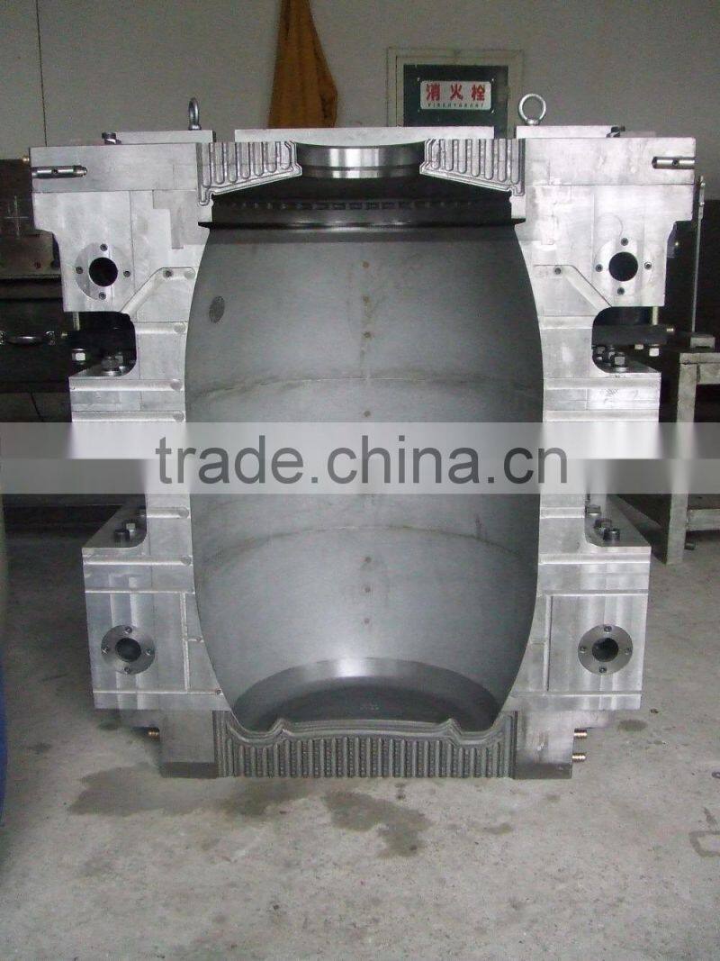 220L drum extrusion blow moulding , plastic chemical drum mould maker