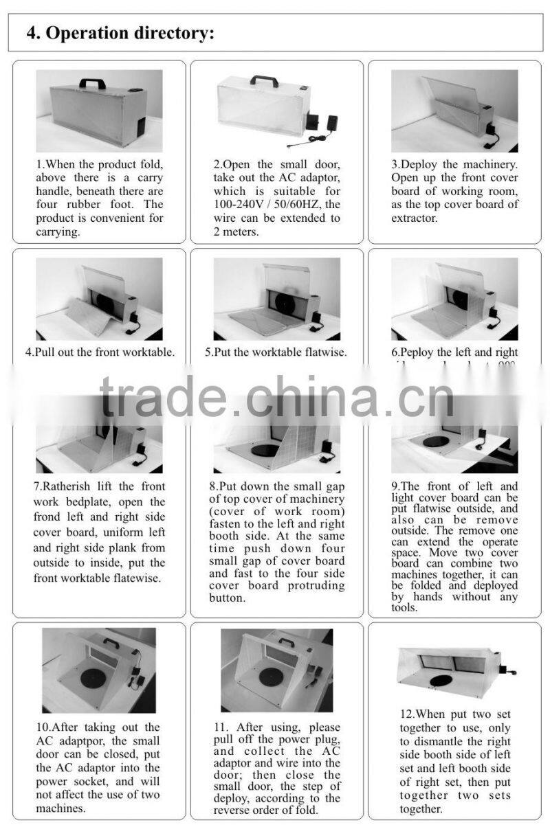 Professional model color painting upgrade craft hobby airbrush spray booth with Led