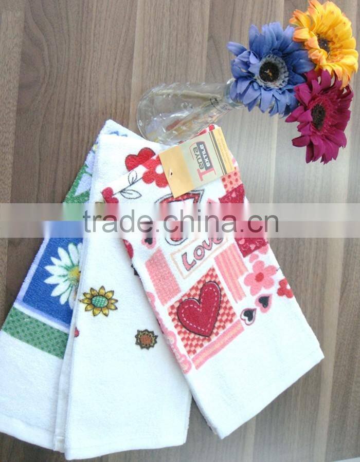 DF06 100% Cotton Printing Velour kitchen towel